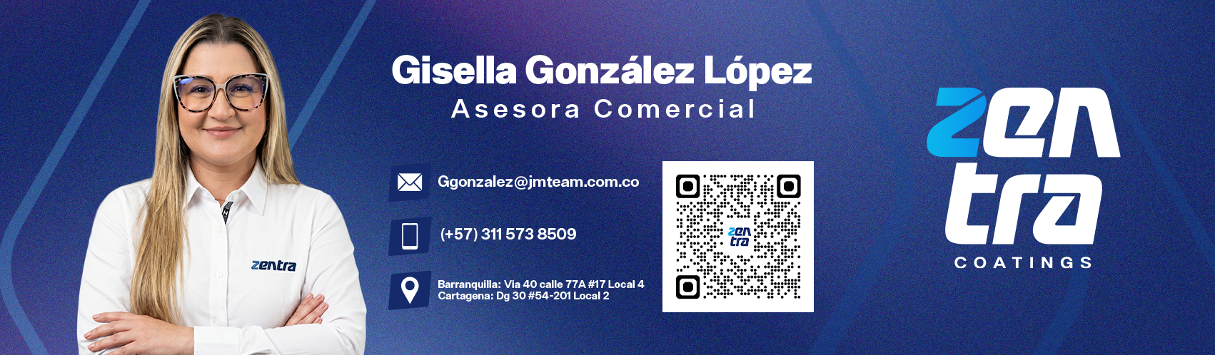 Gisella González López – Asesora Comercial ZENTRA Coatings